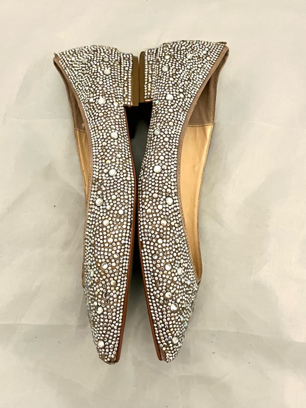 Betsey Johnson Jude Crystal-Embellished Blush Pointed Ballet Flats - Picture 8 of 13